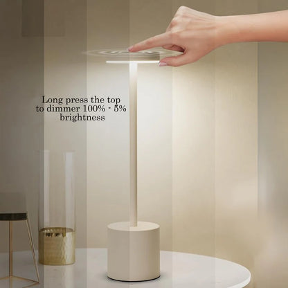 Aura Touch LED Table Lamp – Minimal Rechargeable, Dimmable & Cordless LED Light