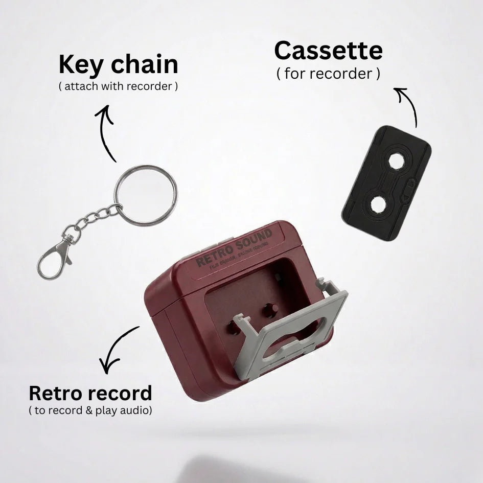 Mini Keychain Audio Recorder | Retro Design